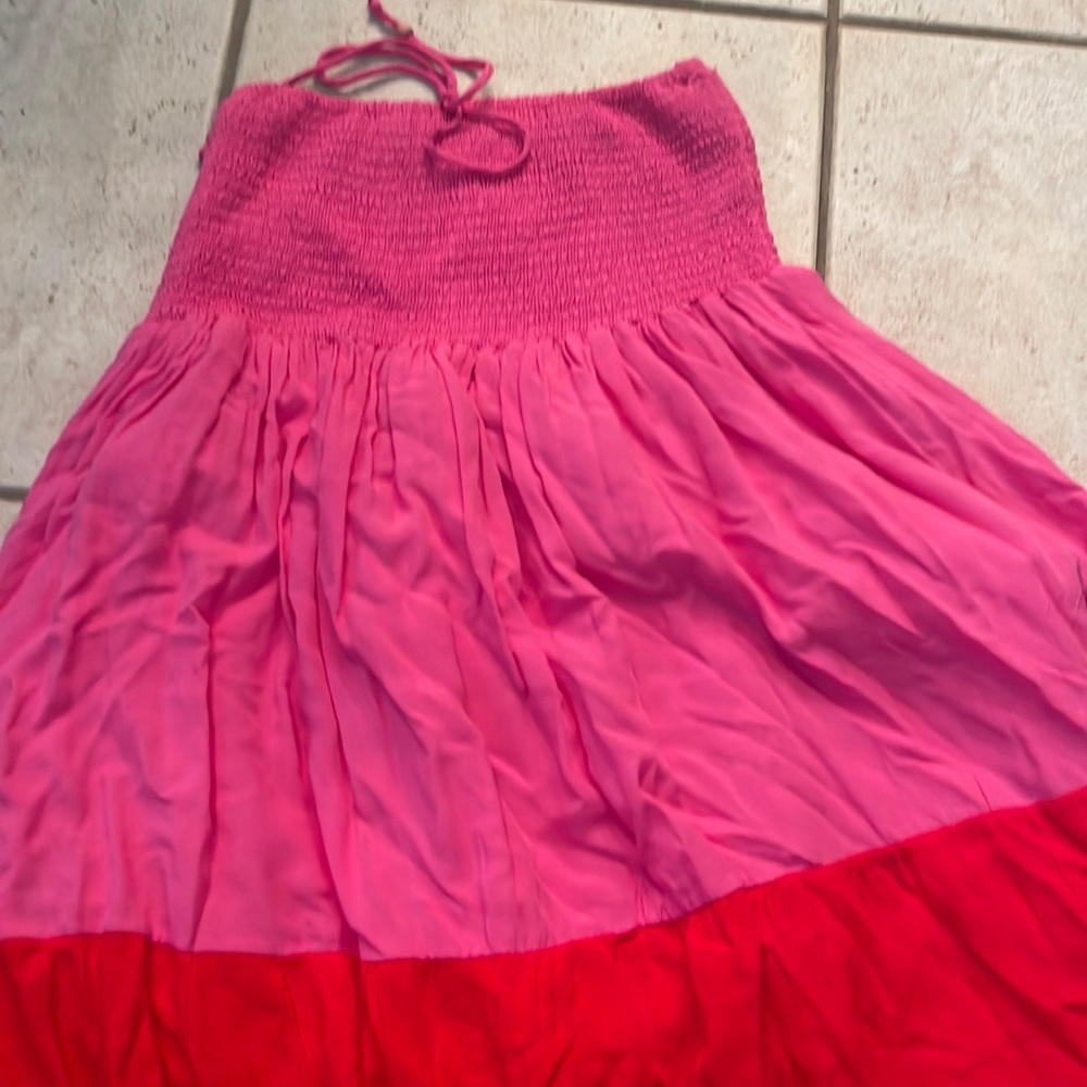Strapless midi dress
